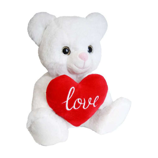 Picture of LOVE HEART WHITE BEAR PLUSH